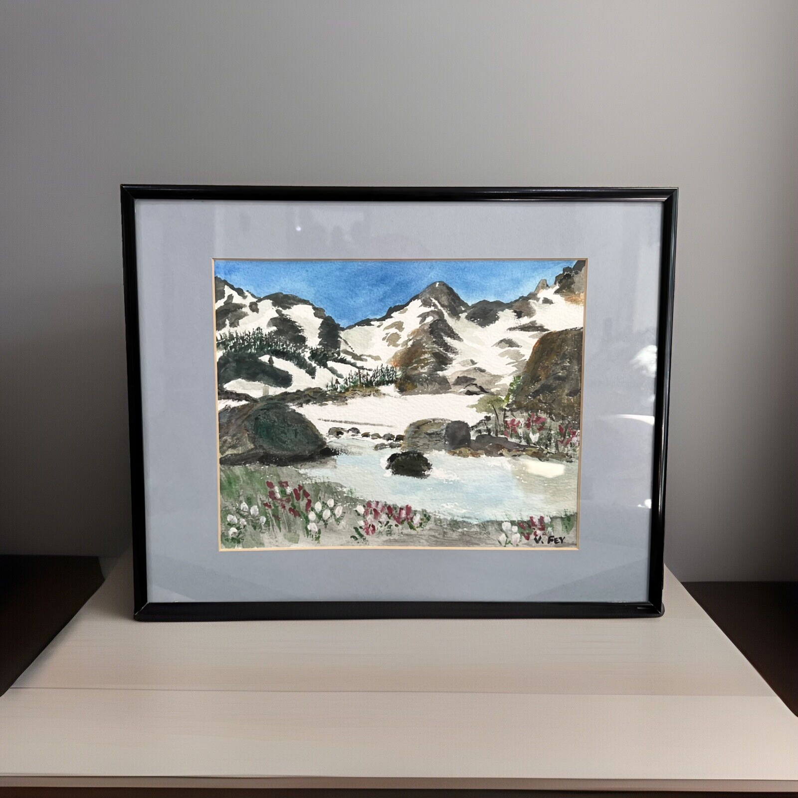 Landscape Watercolor Painting Impressionism Signed Framed