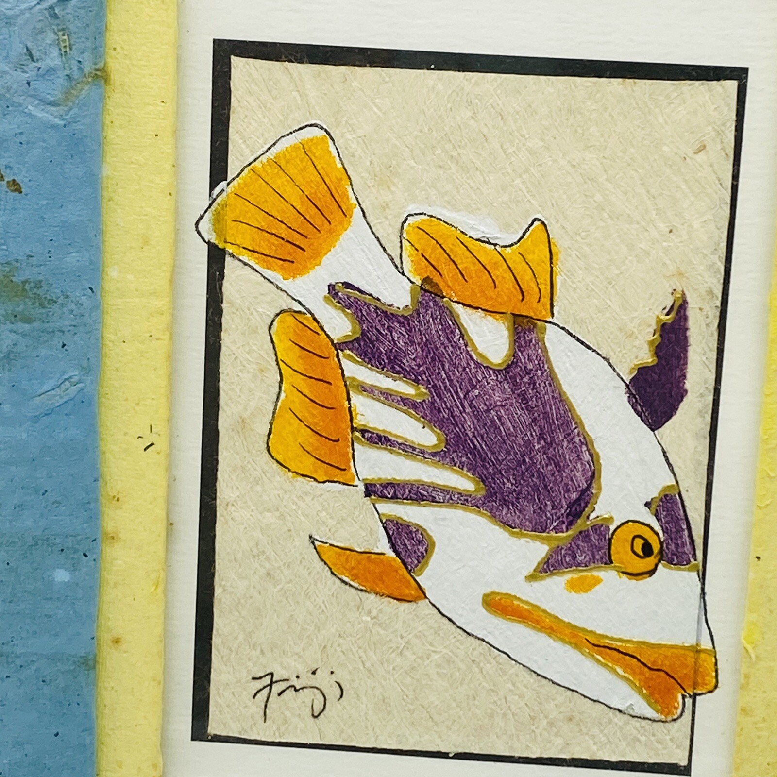 Drawn & Hand painted fish Picture Signed