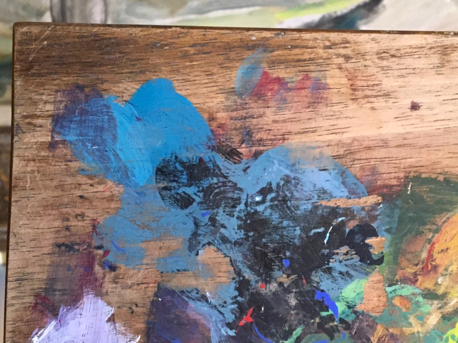 Original French Artists Painters Palette Paint on Both Sides Lyon France