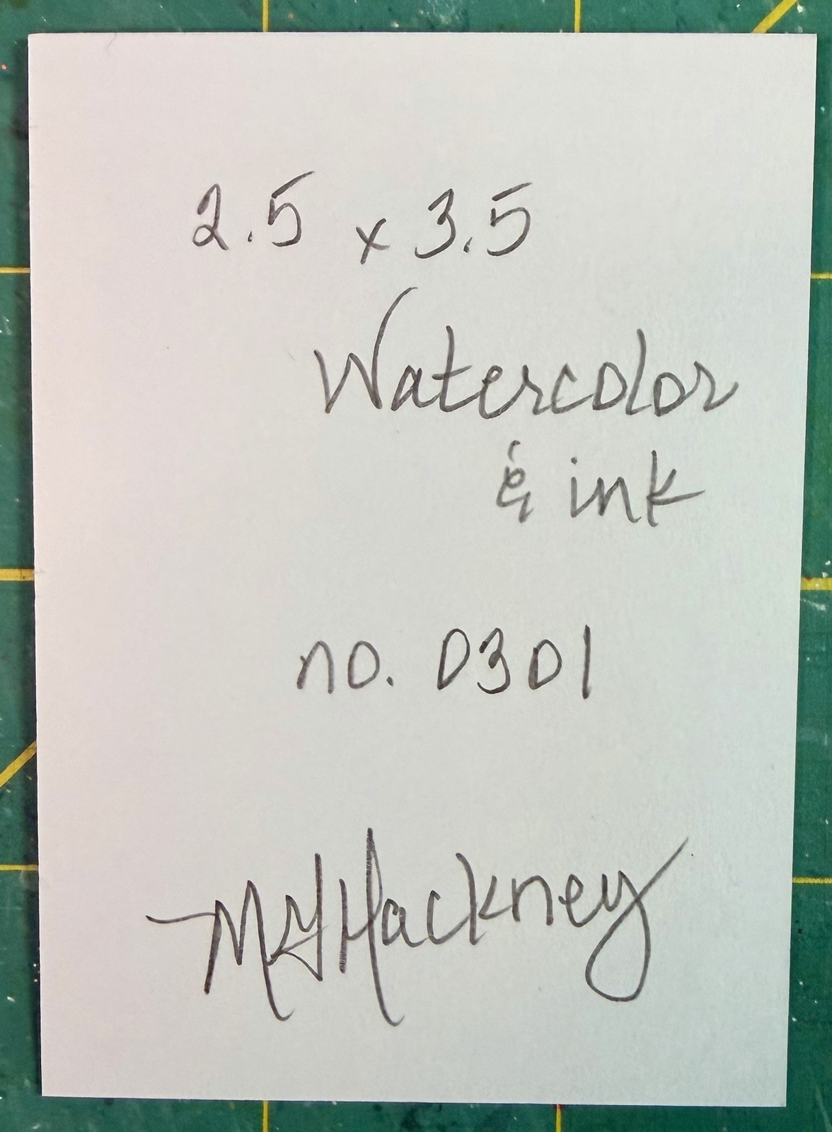 Painting by M. Hackney Abstract Circles Watercolor & Ink ACEO, Signed, 2.5×3.5