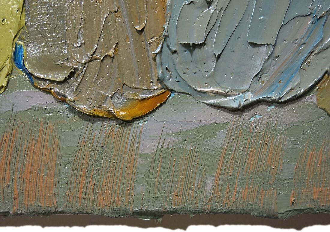 ORIGINAL OIL█PAINTING█VINTAGE█IMPRESSIONISM█ART REALIST SIGN ABSTRACT LANDSCAPE