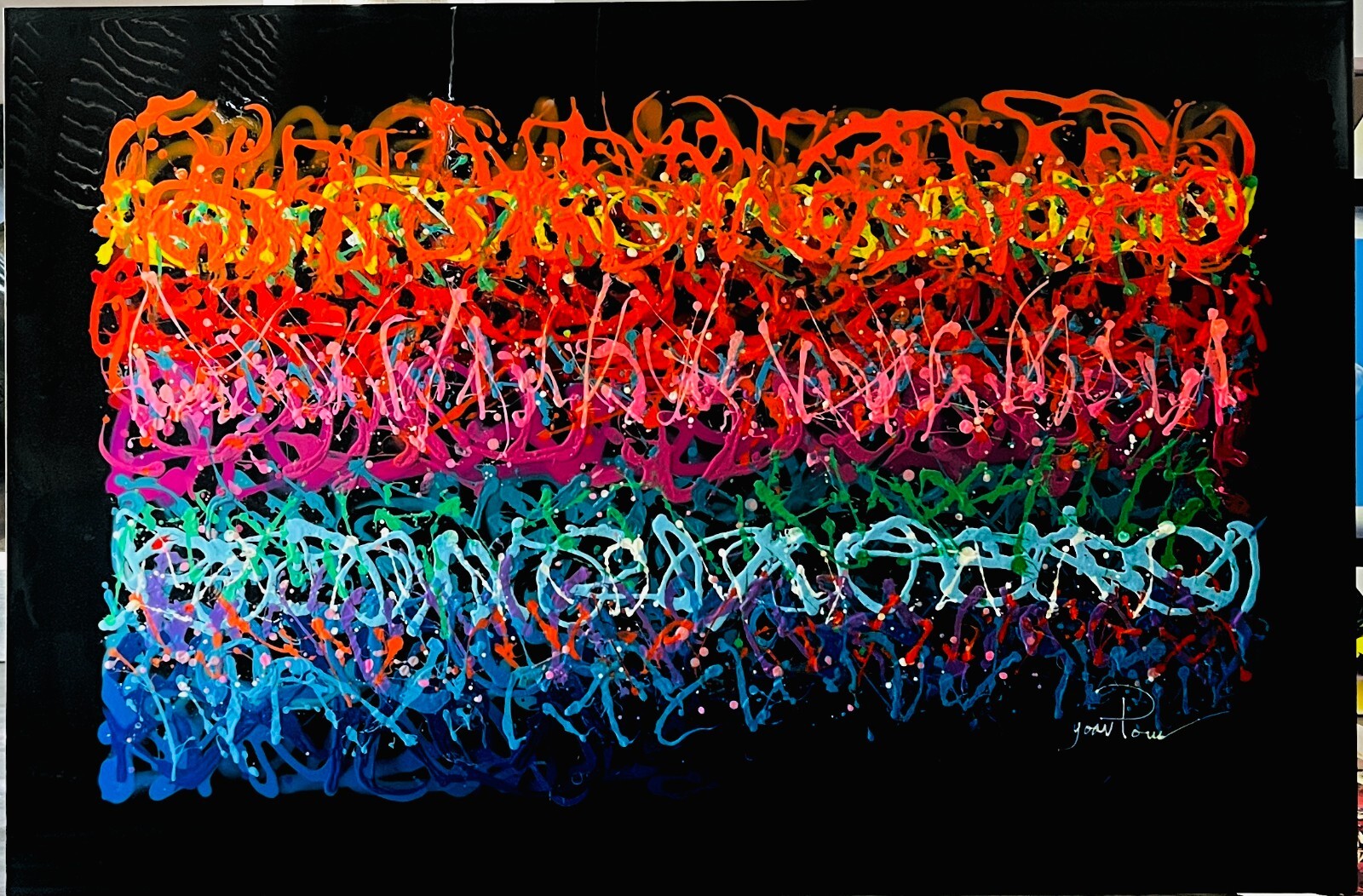 Yoav Pour Huge Abstract Original Acrylic Contemporary Wall Sculpture