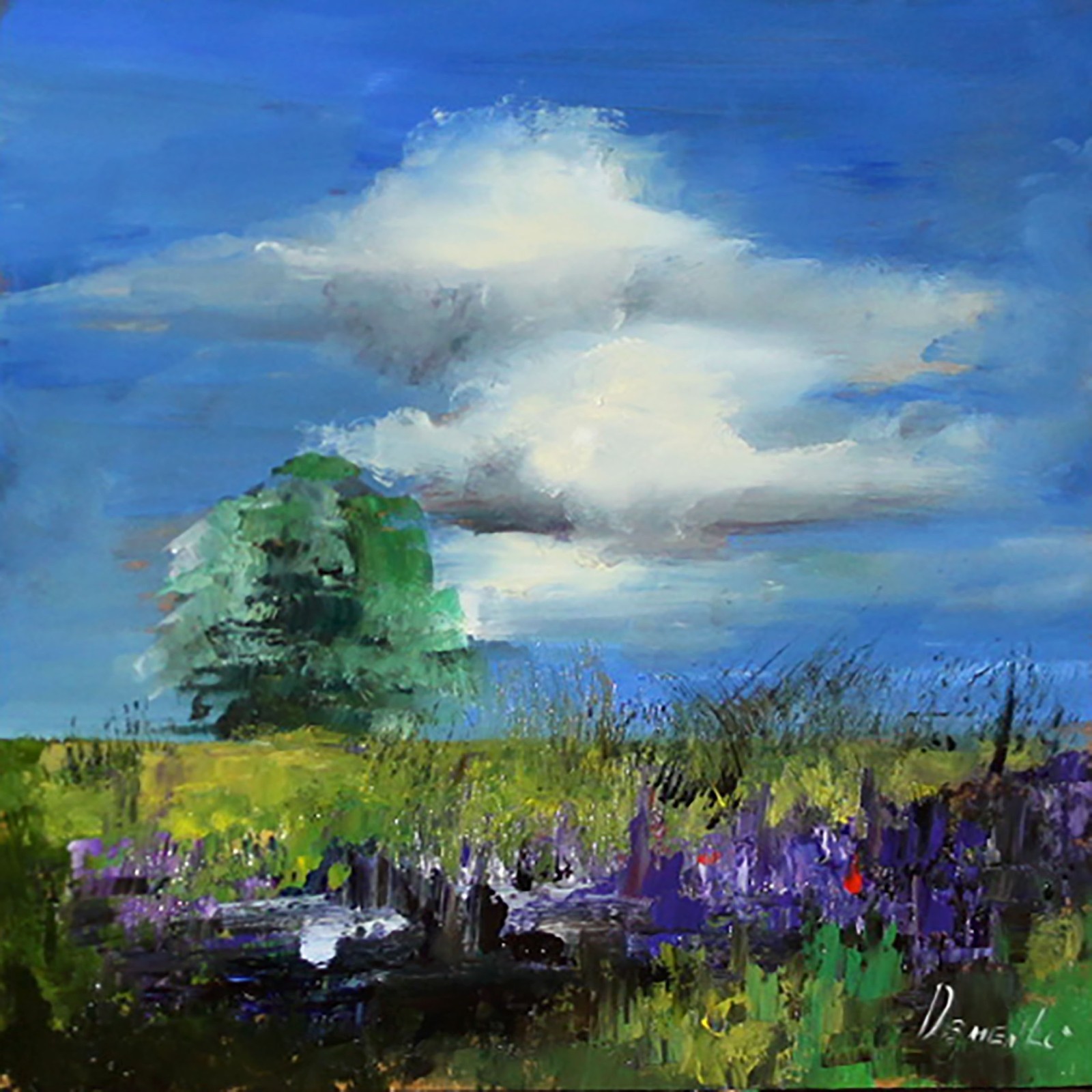 LANDSCAPE Oil painting contemporary 8×8 UKRAINE