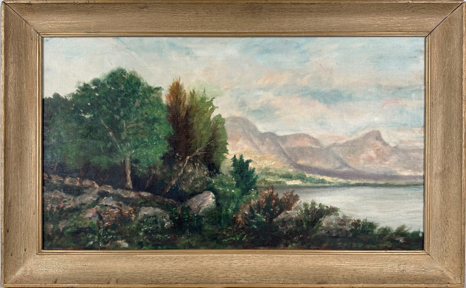 California Mountain Lake Landscape Plein air circa 1930s