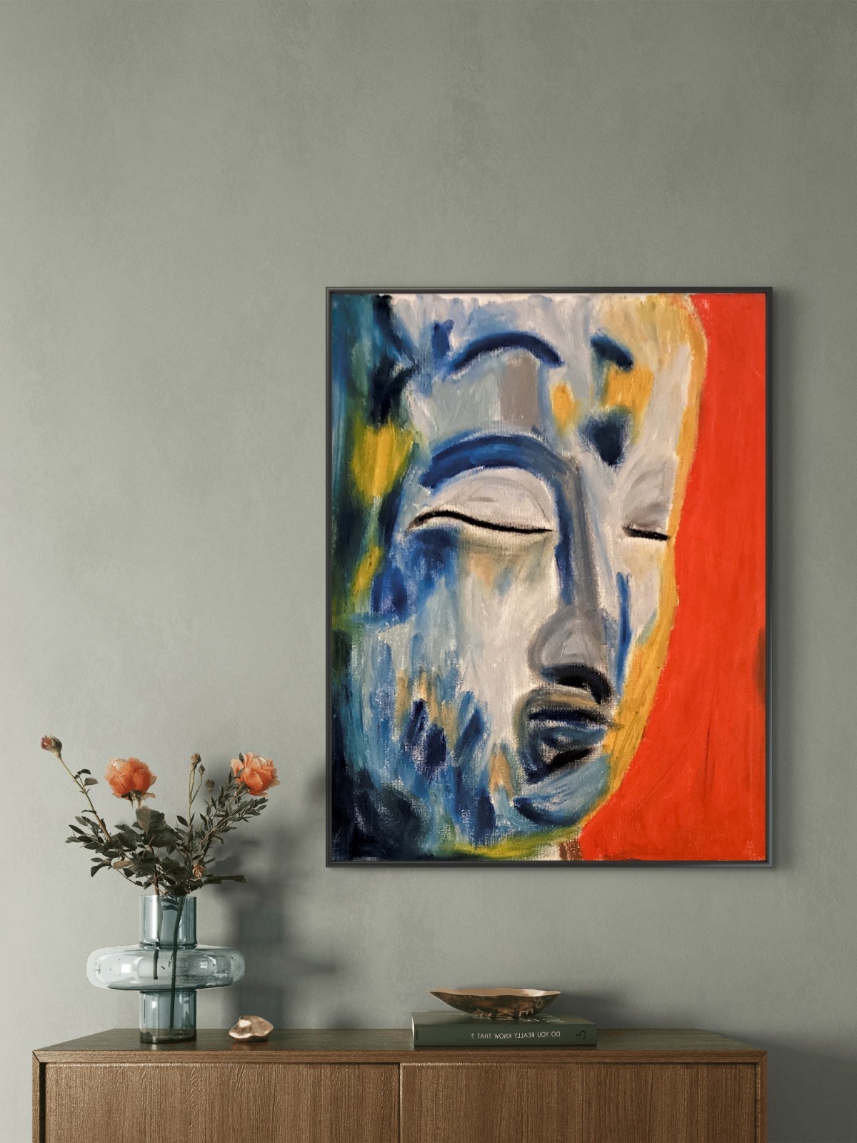 Modern Abstract Bold Buddha Original Wall Art 11×14 Canvas