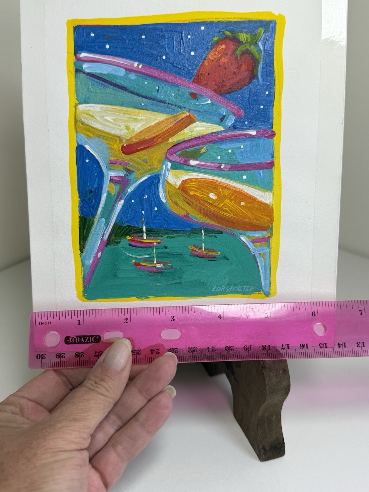 Lori Lohstoeter Original Paintings On Paper Seashell & Cocktails Set Of 2