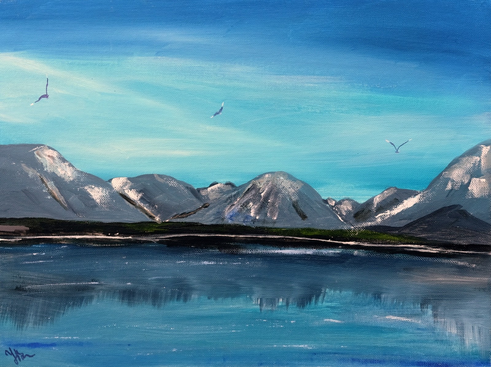 Art, Painting, «Frozen Lake 2″ – giclee on canvas 12″ x16» Yelena Berzon