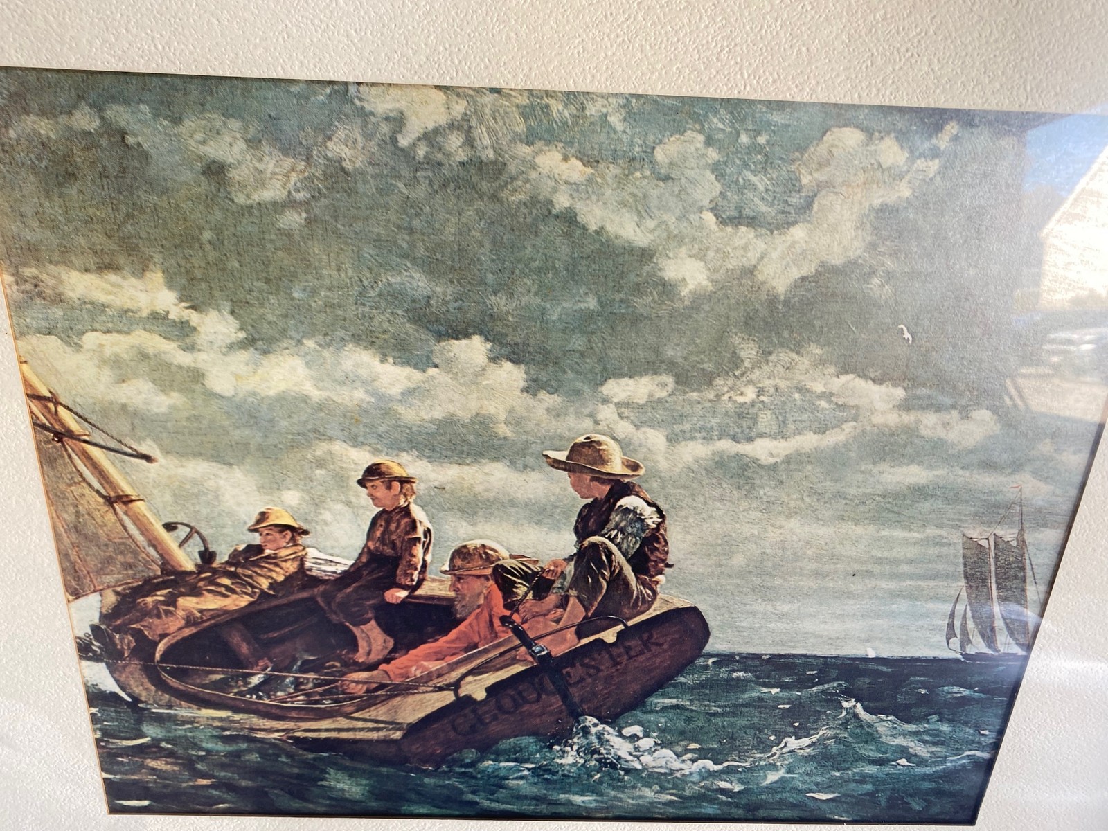 Winslow Homer ‘Breezing Up’ Framed Nautical Art Print Fishing Boat