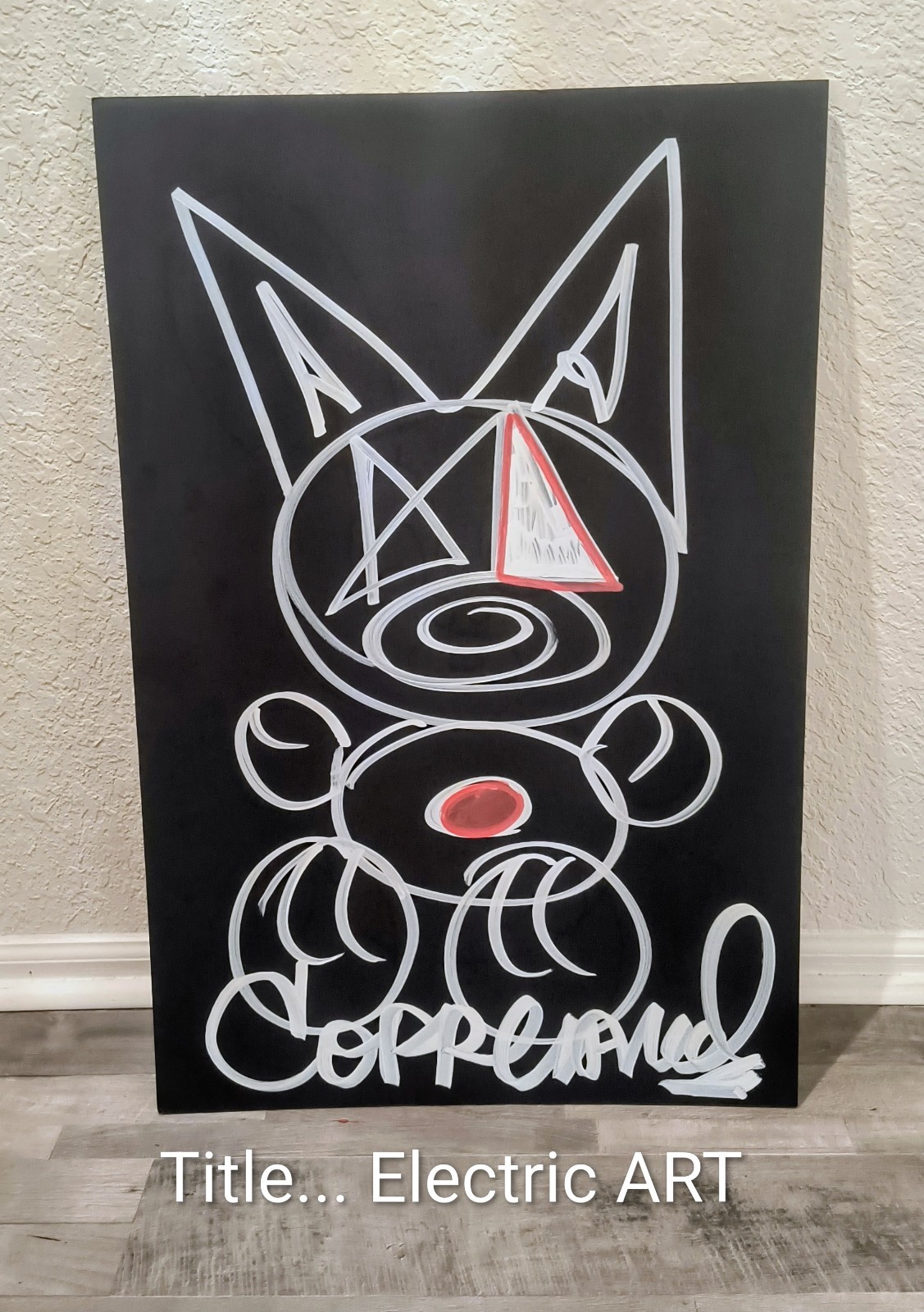 Trey Coppland, Electric ART Abstract Dog Painting, 20×30 in, 2026, Signed, OOAK