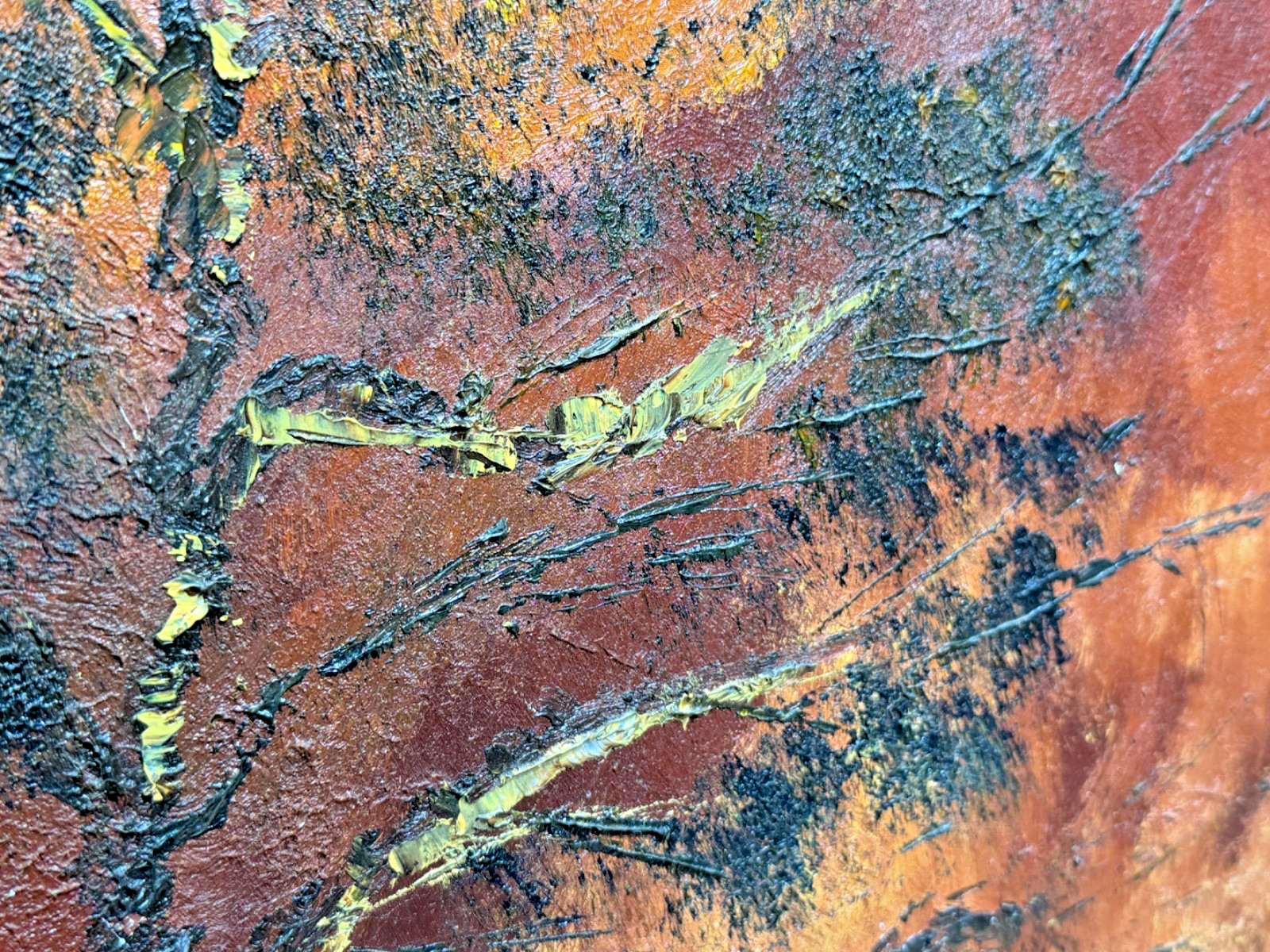 Original Vintage Early 1970s MCM Art Painting | Heavy Pallet Knife & Texture