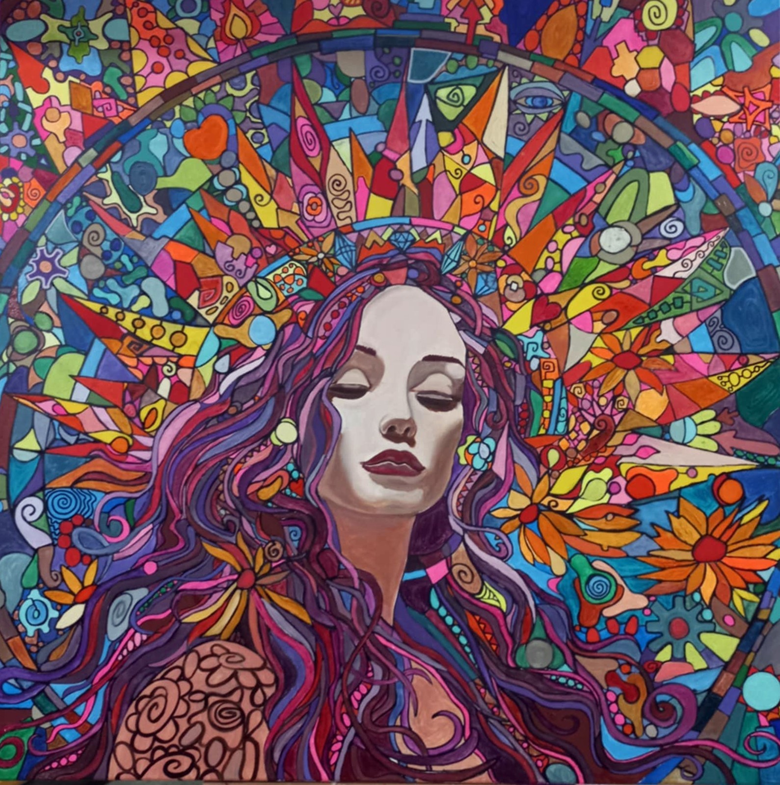 ORIGINAL Oilpainting Hand-painted Portrait Stretched Portrait 39″x39″