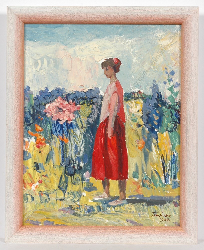 Grigori Troyan (1925-2004) «Gardener», 1989, Oil Painting (m)