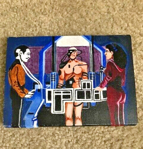 Sci-Fi Fan Art, acrylic painting 5″ X 7″, canvas Stretched on wood frame