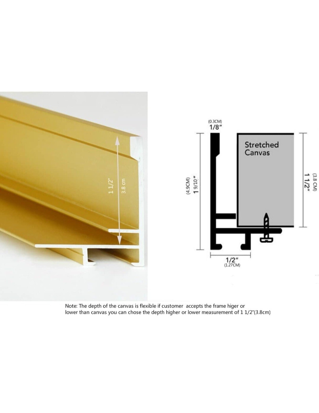 DIY Metal Floating Frame for 18X24“ Canvas Painting Art,1 1/2″(3.8cm) Depth,…