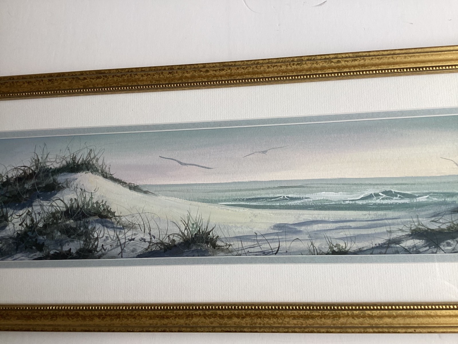 Gerald Robillard Rhode Island Artist Long Ocean View Watercolor