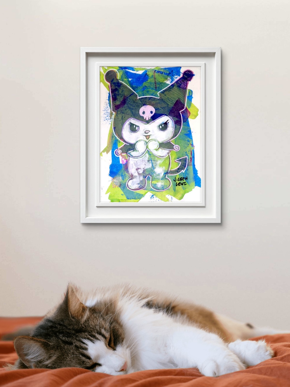 Original Modern Art 9×12 Expressionist Kuromi Portrait Acrylic Painting Paper