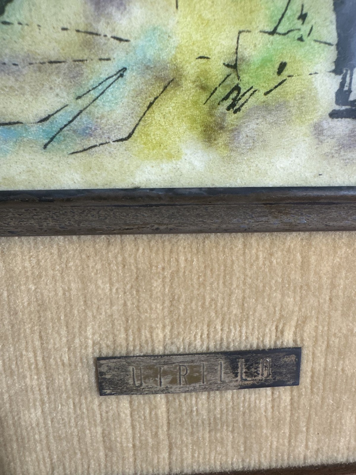 C-07. Hand-Painted Enamel Over Ceramic. After Maurice Utrillo. 1960s