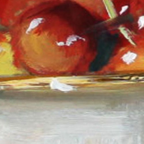 RED CHERRIES still life Oil painting UKRAINE 8X8