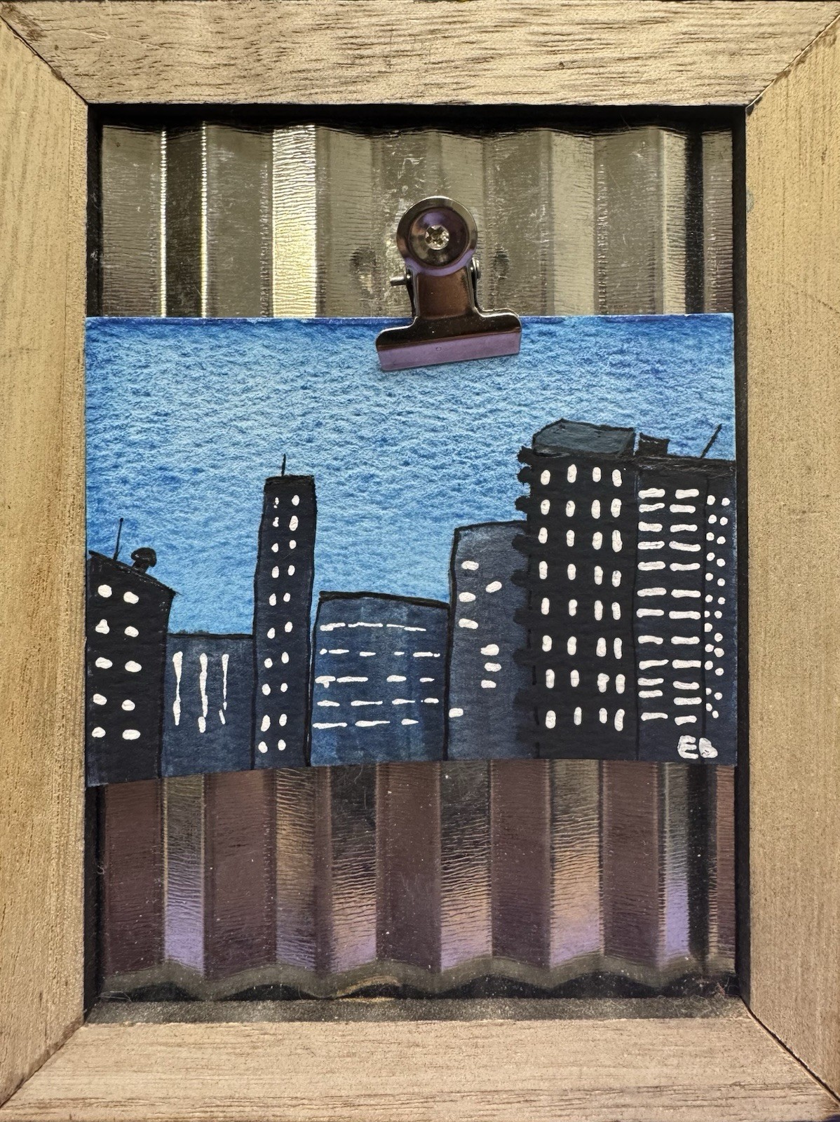 ACEO Original Watercolor: Cityscape, part Of The liminal Series. OOAK Miniature