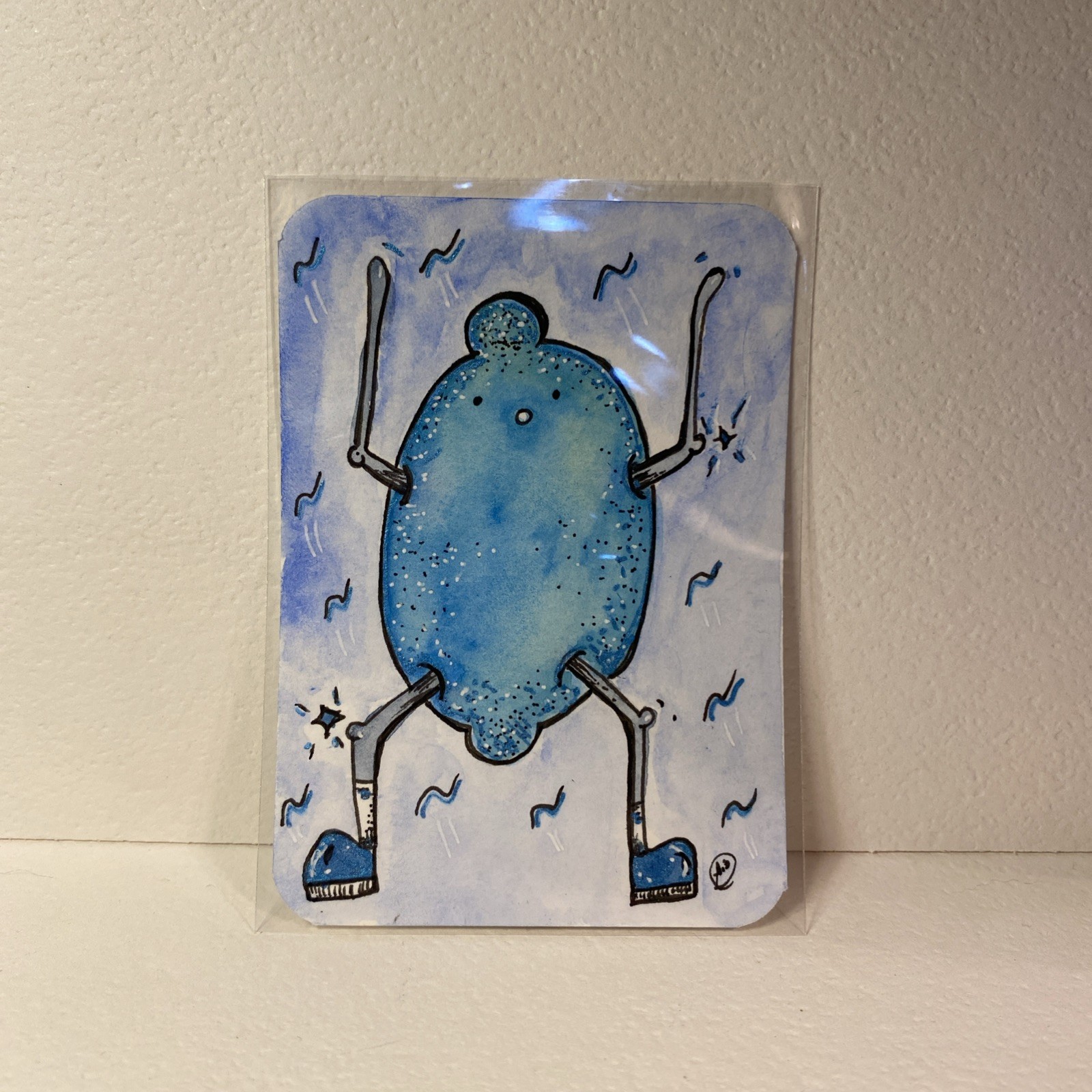 aceo original painting Watercolor Amphomorphic Foods Lemon Head
