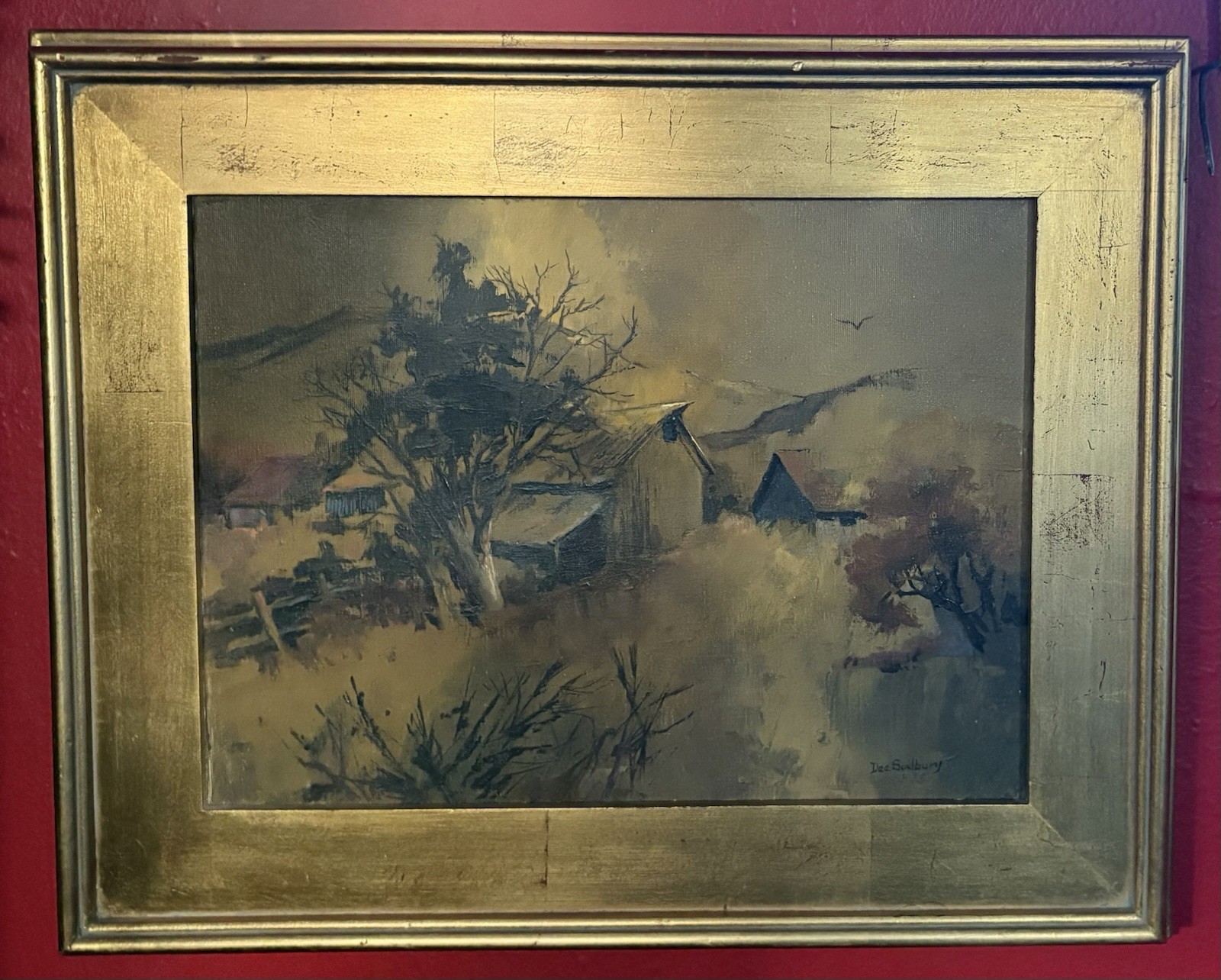 Dee Sudbury Signed Framed Impressionist Rural Landscape Countryside Oil Painting