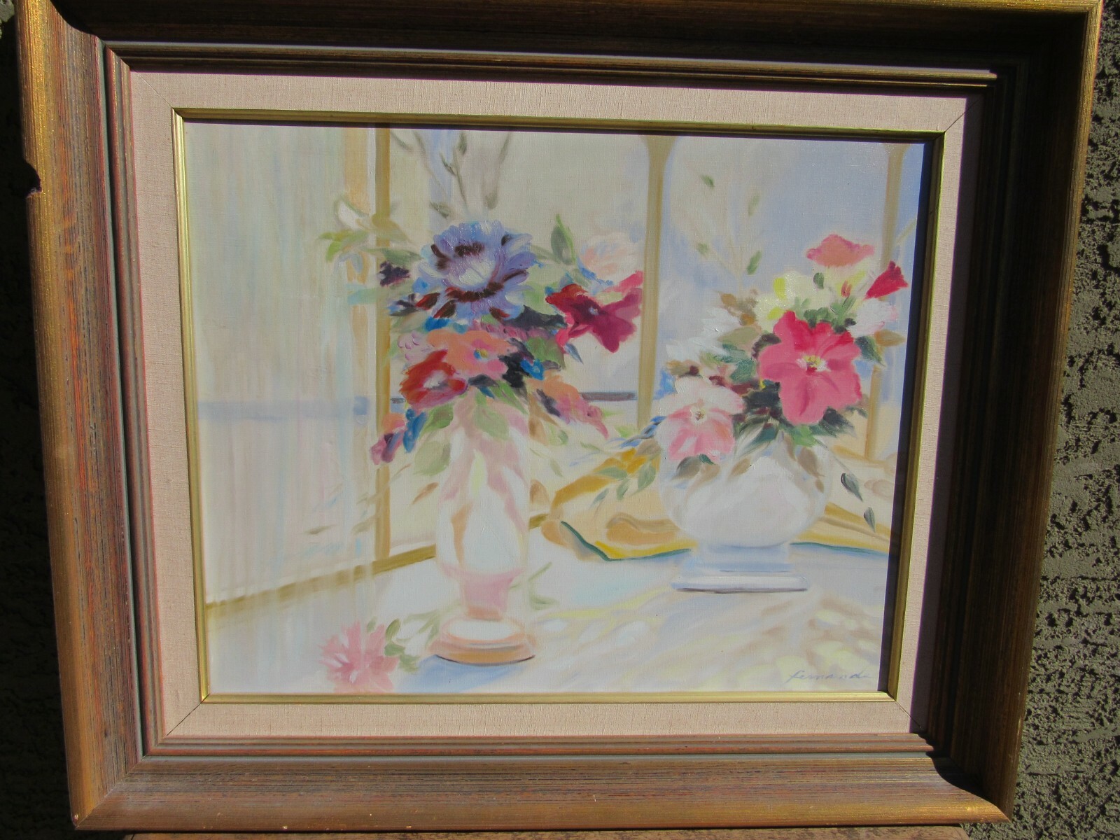 VERY FINE MID CENTURY MODERN STILL LIFE FLORAL OIL PAINTING SIGNED