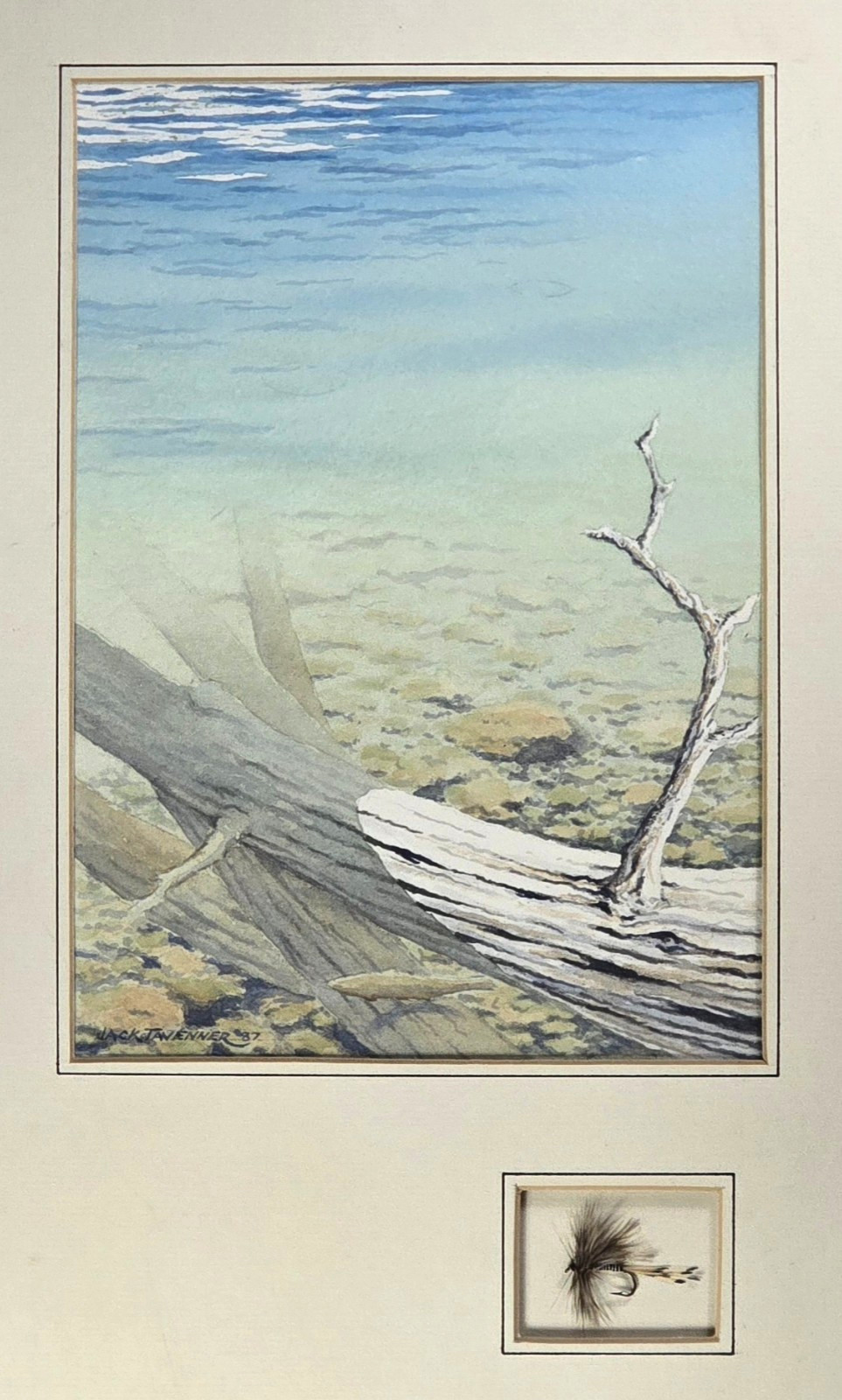 Original Jack Tavenner Watercolor Painting ~ Fly Fishing, Pacific Northwest, PNW