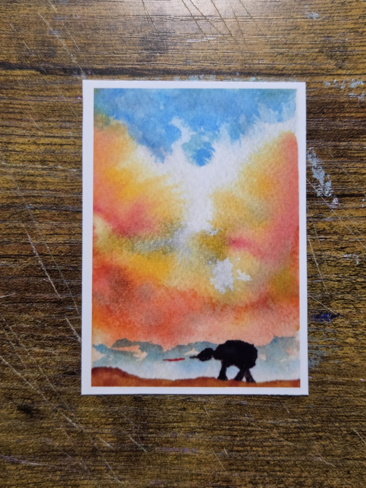 ACEO *Art Print of Original AT-AT From Star Wars Watercolor. Art Card Print
