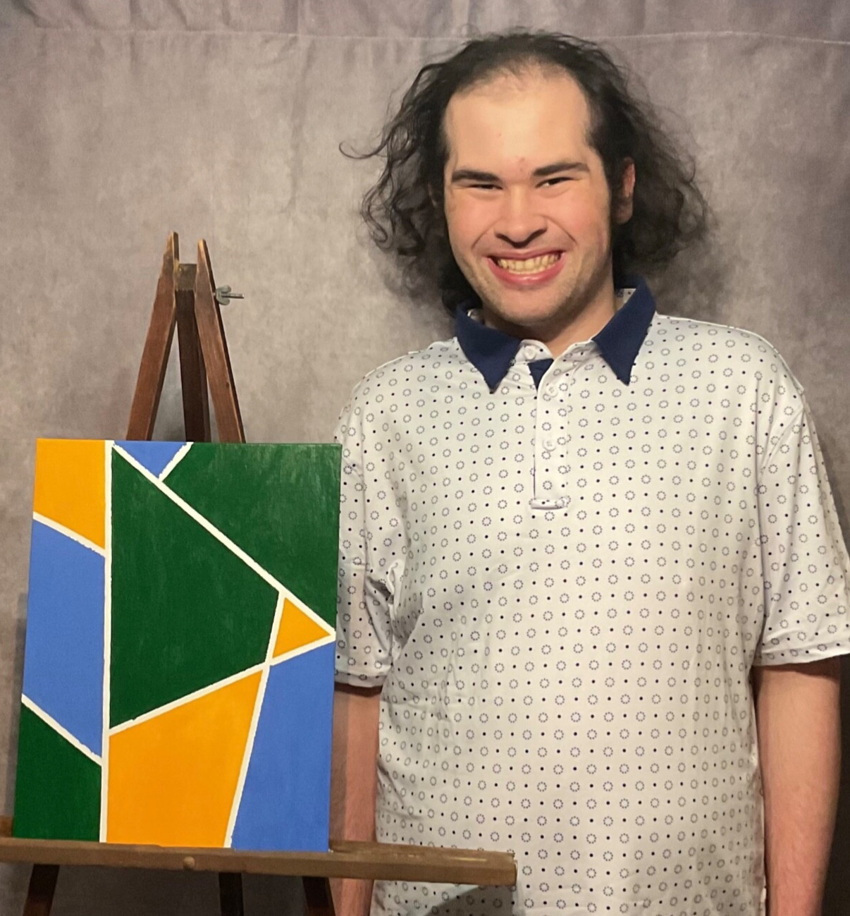 Original Mosaic Geometric Abstract Art 11×14 – Autistic Artist – OOAK Signed COA