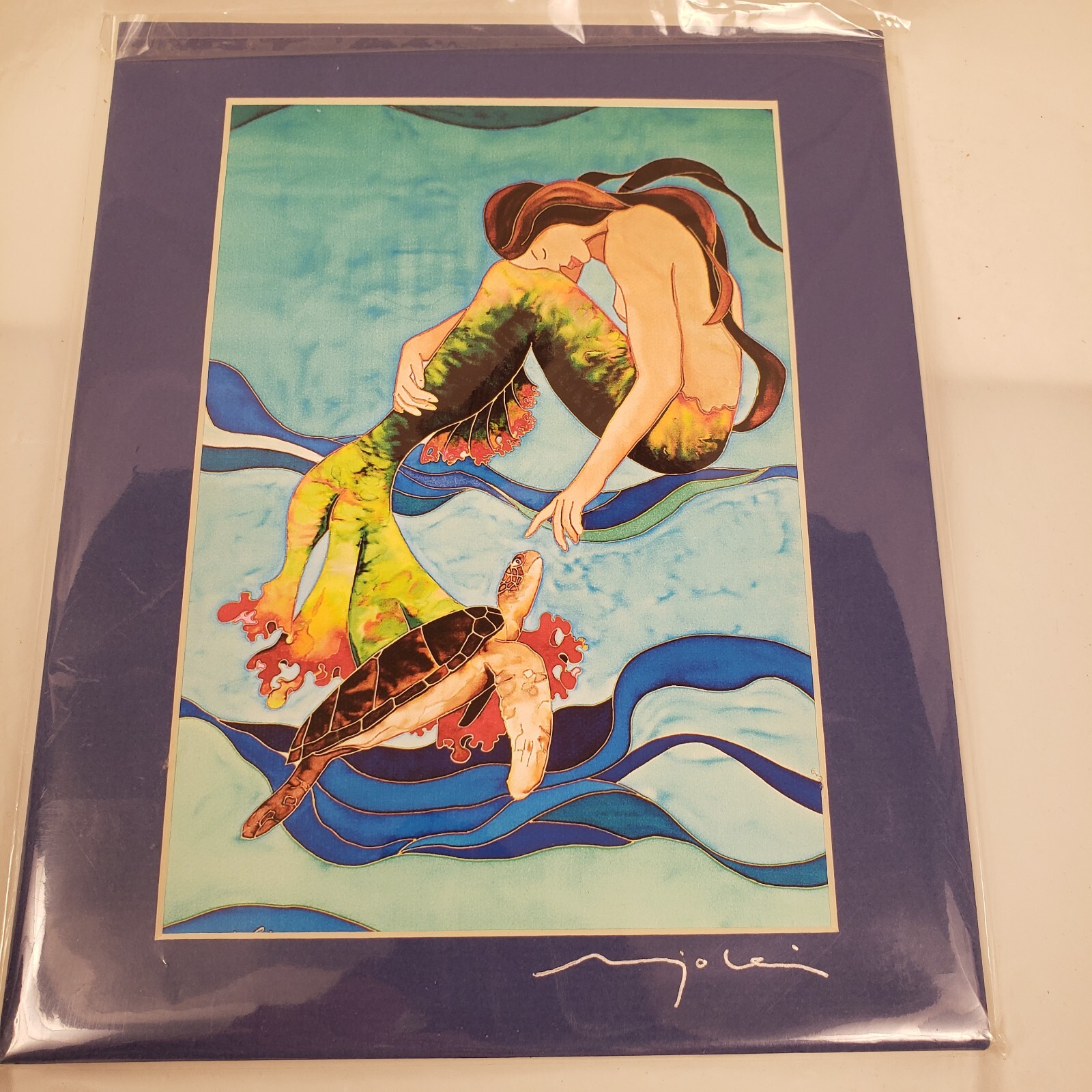 Margoline Scott Signed Watercolor On Silk «Friends». Entry Level Collectable.
