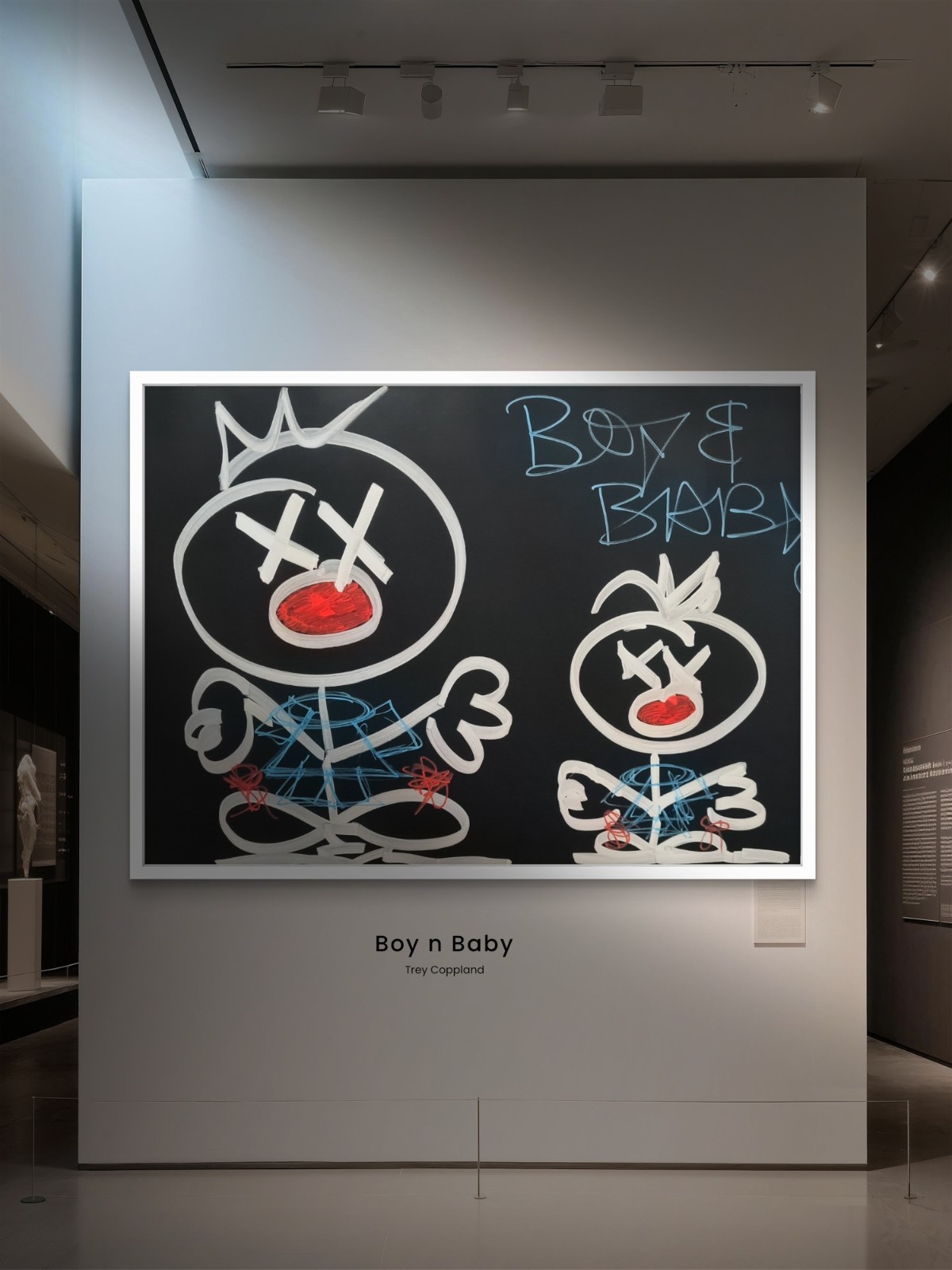 Trey Coppland, Boy n Baby Contemporary Graffiti Painting,20+30 inch, signed
