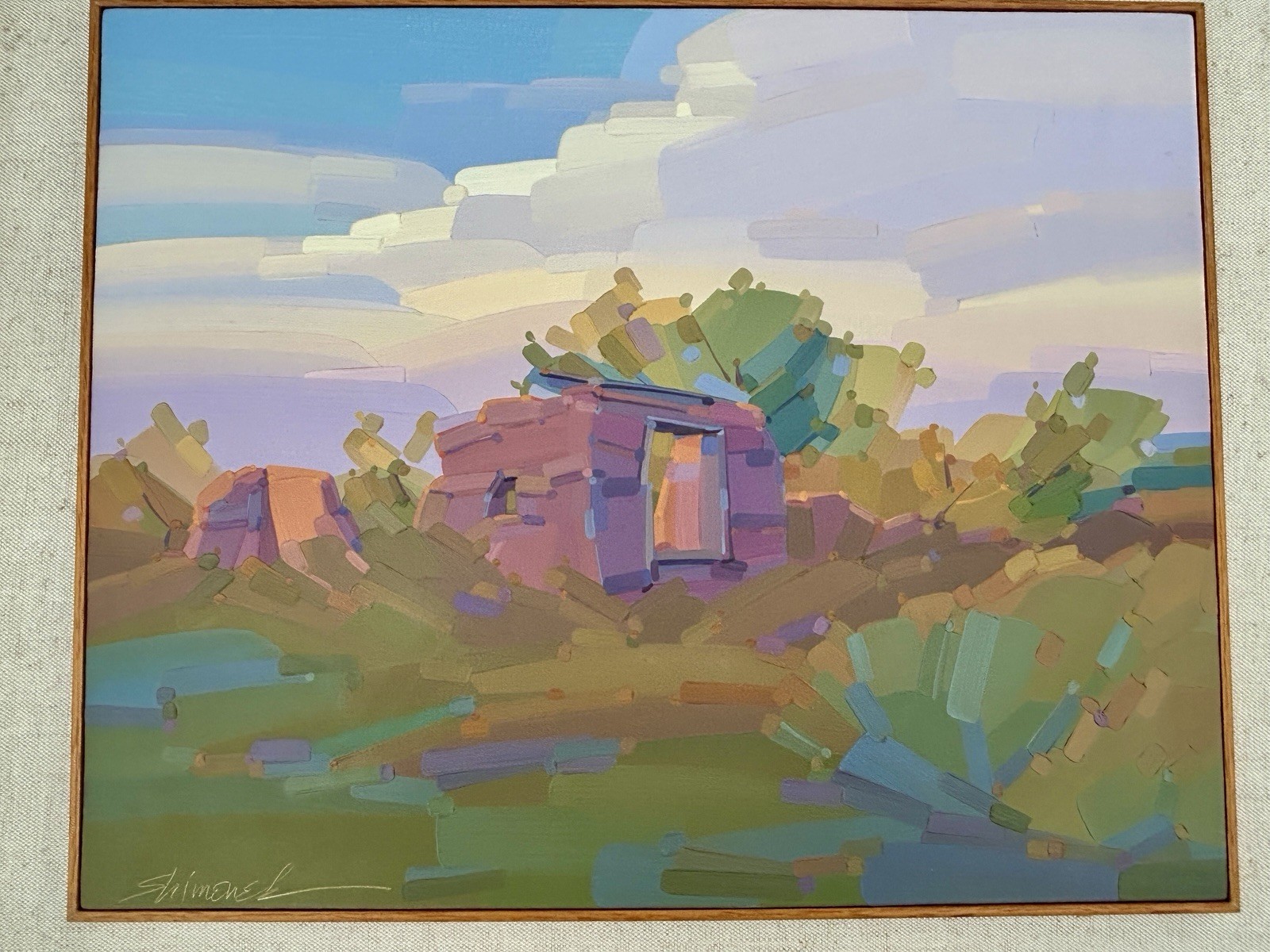 Mick Shimonek Original Oil Painting Doorway Southwest Landscape 25″ x 20″ Framed
