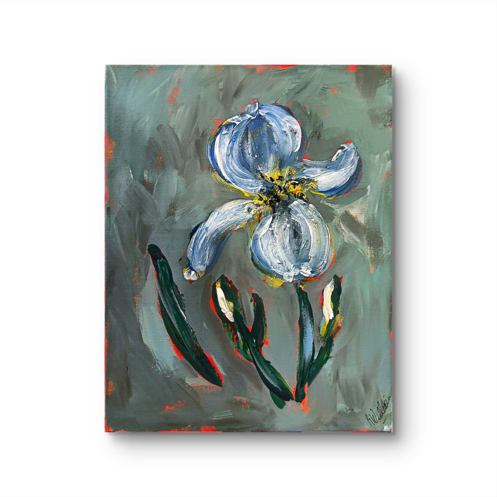 Original Art Signed 11×14 Expressionism Painting Flowers Unframed Art