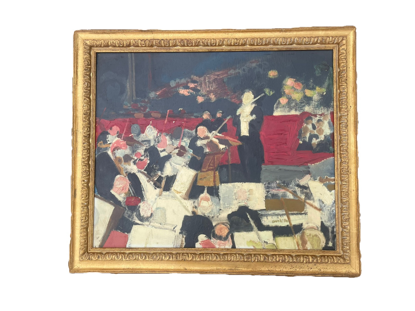 Paul Ambille (1930 – 2010) Oil Canvas Concert French Le Petit Concert