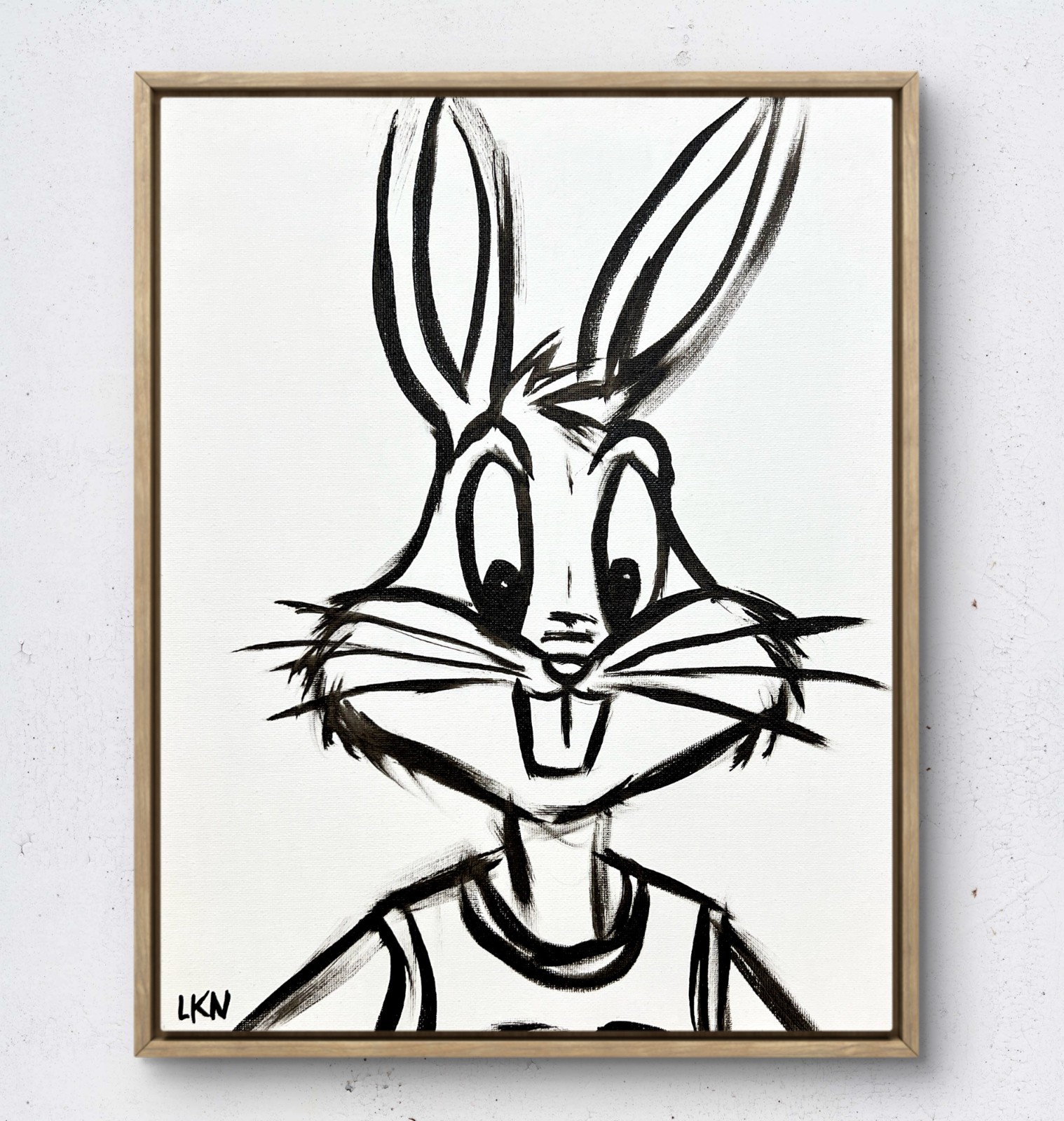 Laeknapes Original Abstract Painting 14X11 Canvas Bugs Bunny Space Jam Artwork