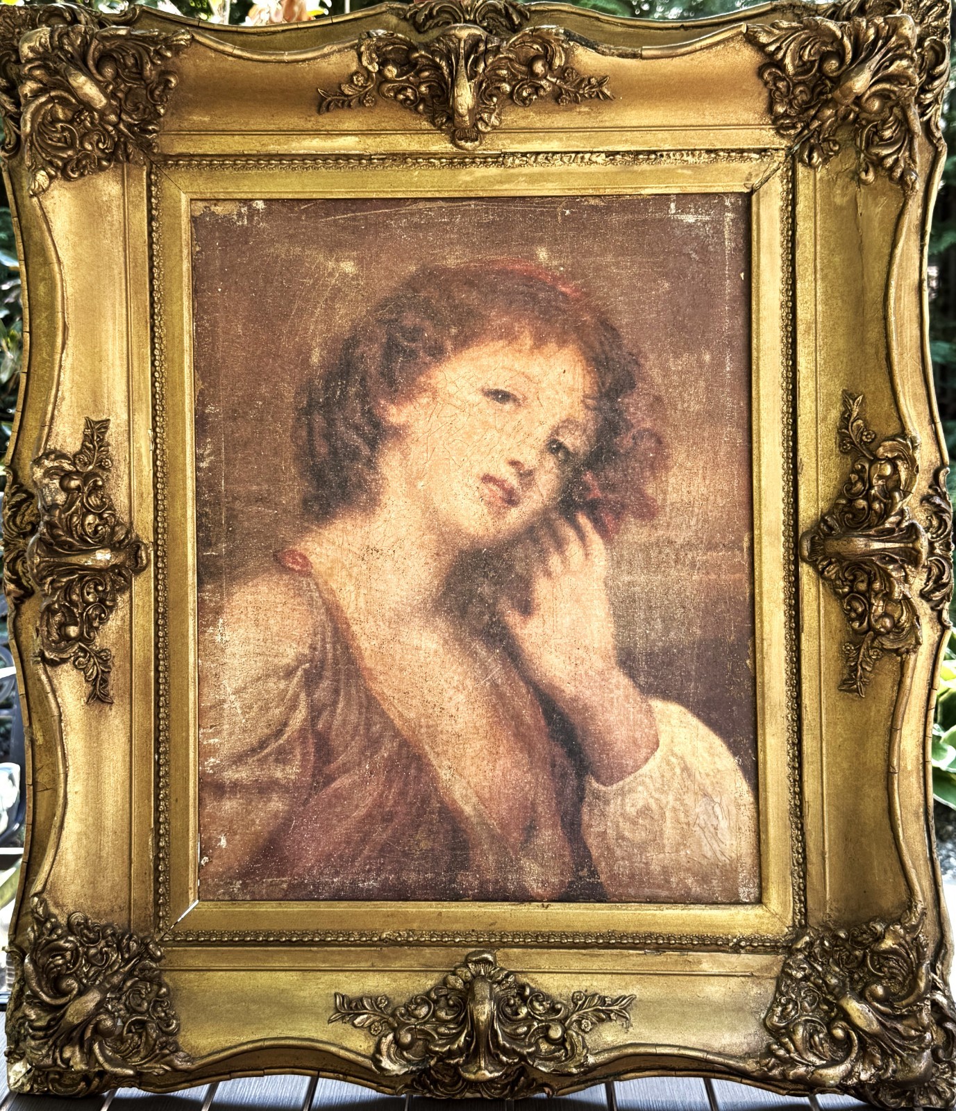 ANTQ Copy Oil / Canvas «The Listening Girl» After Jean-Baptiste Greuze (French)!