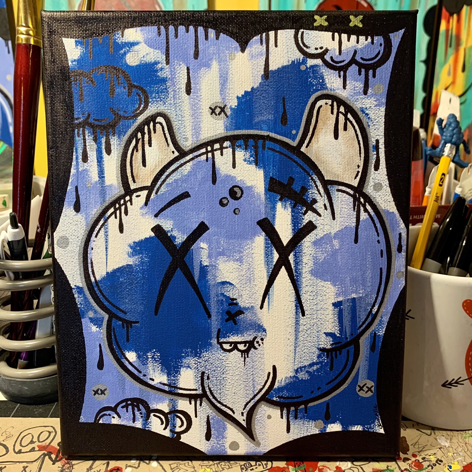 Ghostgrl Graffiti Art ORIGINAL Street Modern NYC Pop 10×8 PAINTING USA Canvas