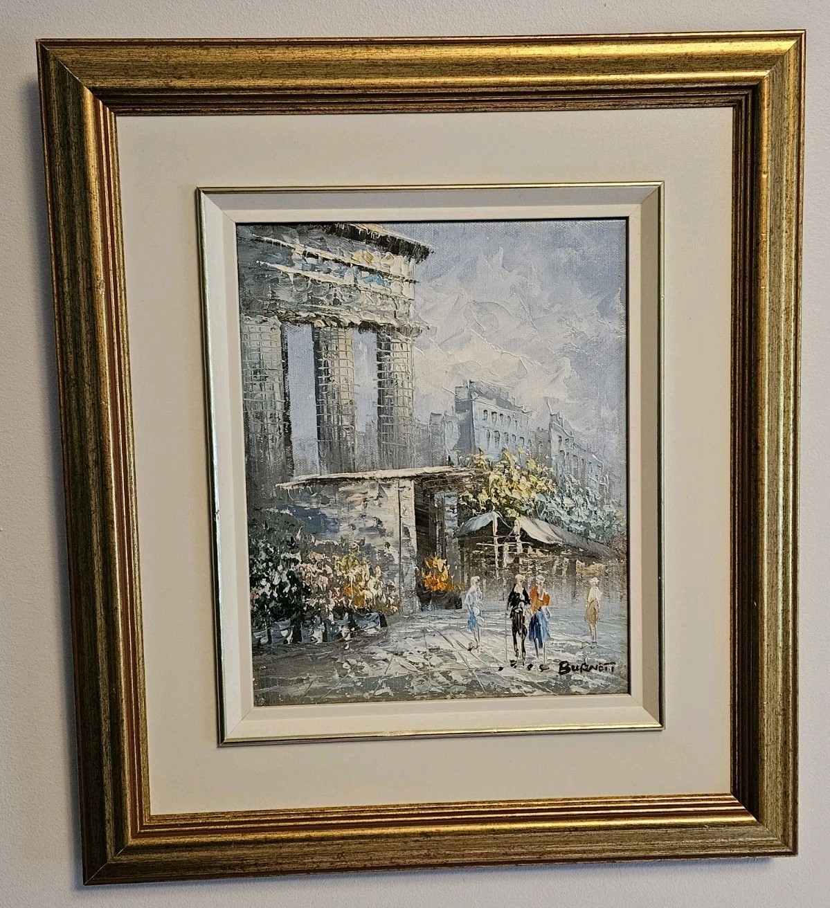 Caroline Burnett Original Oil Painting On Board Capriccio Paris Rome Street Art