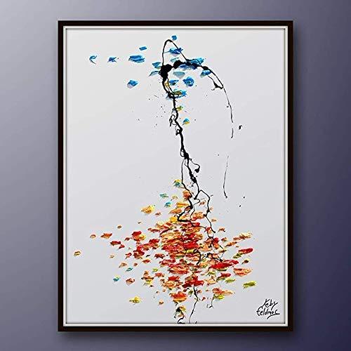 Abstract Painting 40″ SKY & EARTH Abstract Oil Painting, rich thick layers.