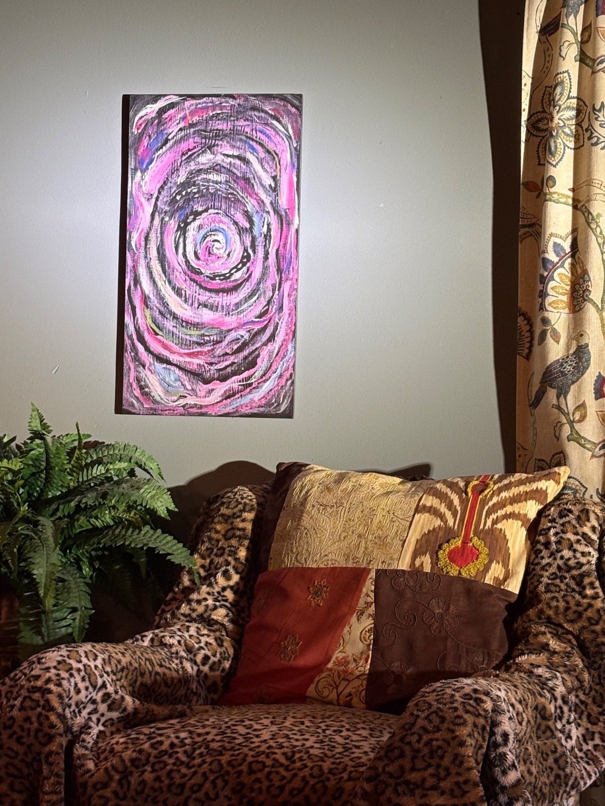 Galaxy painting on wood