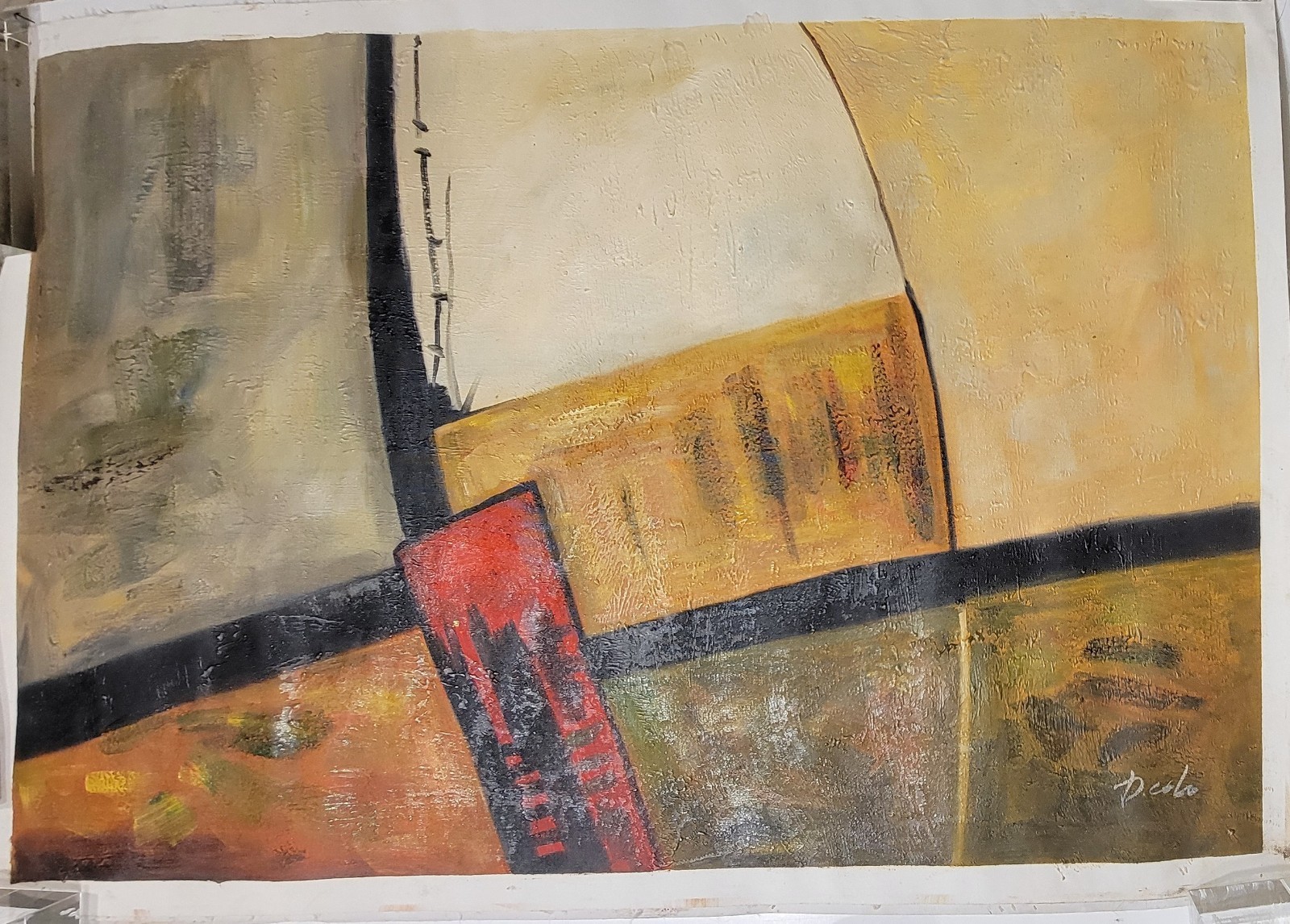 Contemporary Abstract Oil Painting Modern Art Wall Decor Multi-Color