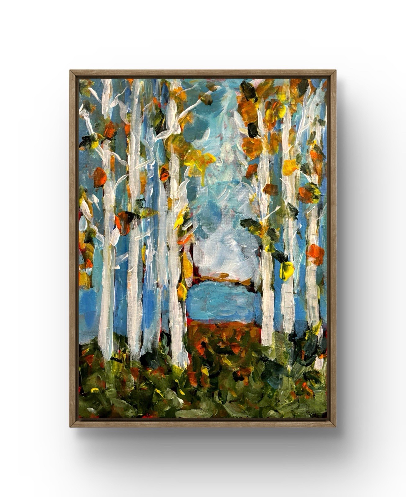 “Forest Standing” painting Сanvas wall-art signed 12×16 Brand New OOAK