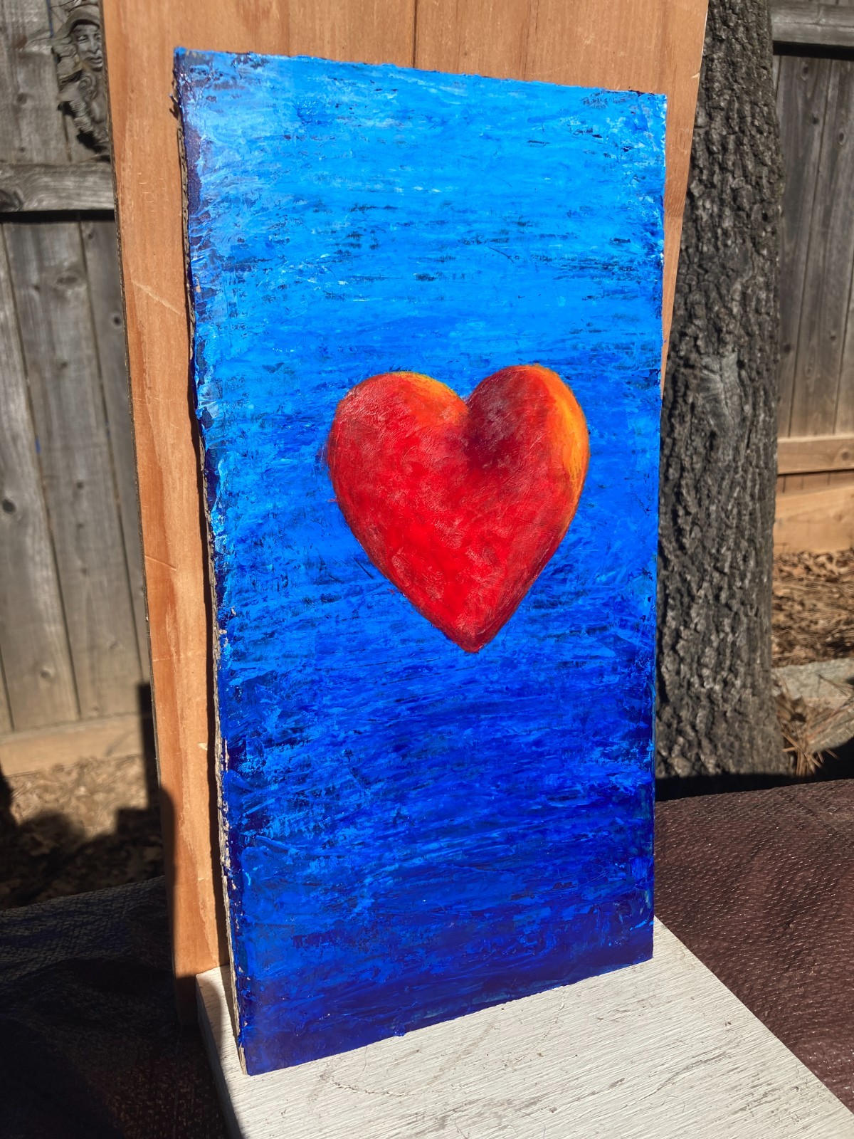 Art acrylic on cardboard, love 1 0f 4