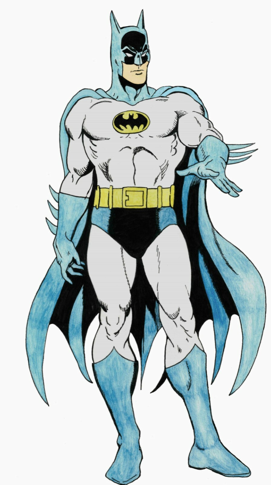 original batman batgirl art watercolor an Ink 11inx16.5in artist Jerome Cadd