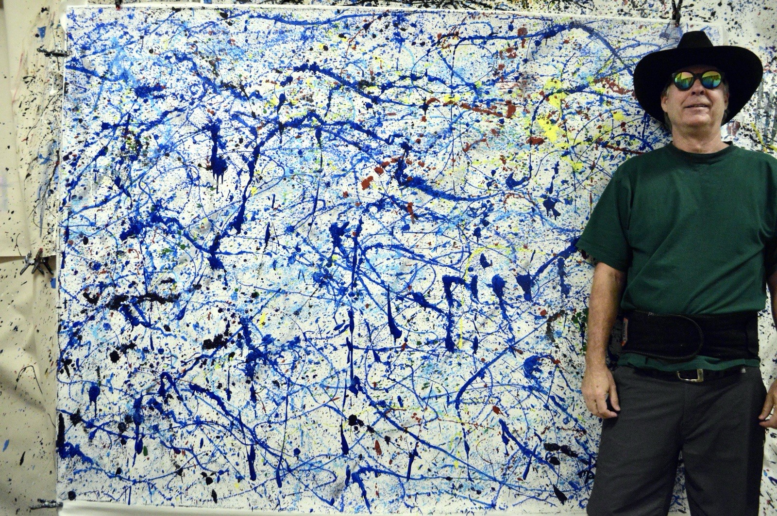 Pollock/Richter style Professional Painting 84”X62” (7 Foot) Abstract Modern XL
