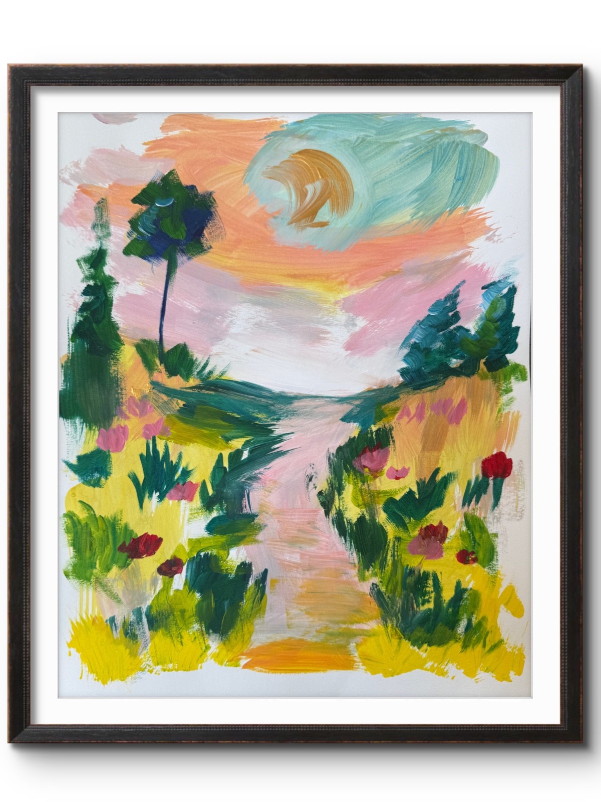 Fantasy Floral Meadow 11×114 Original Art #53 PAPER Fine Art