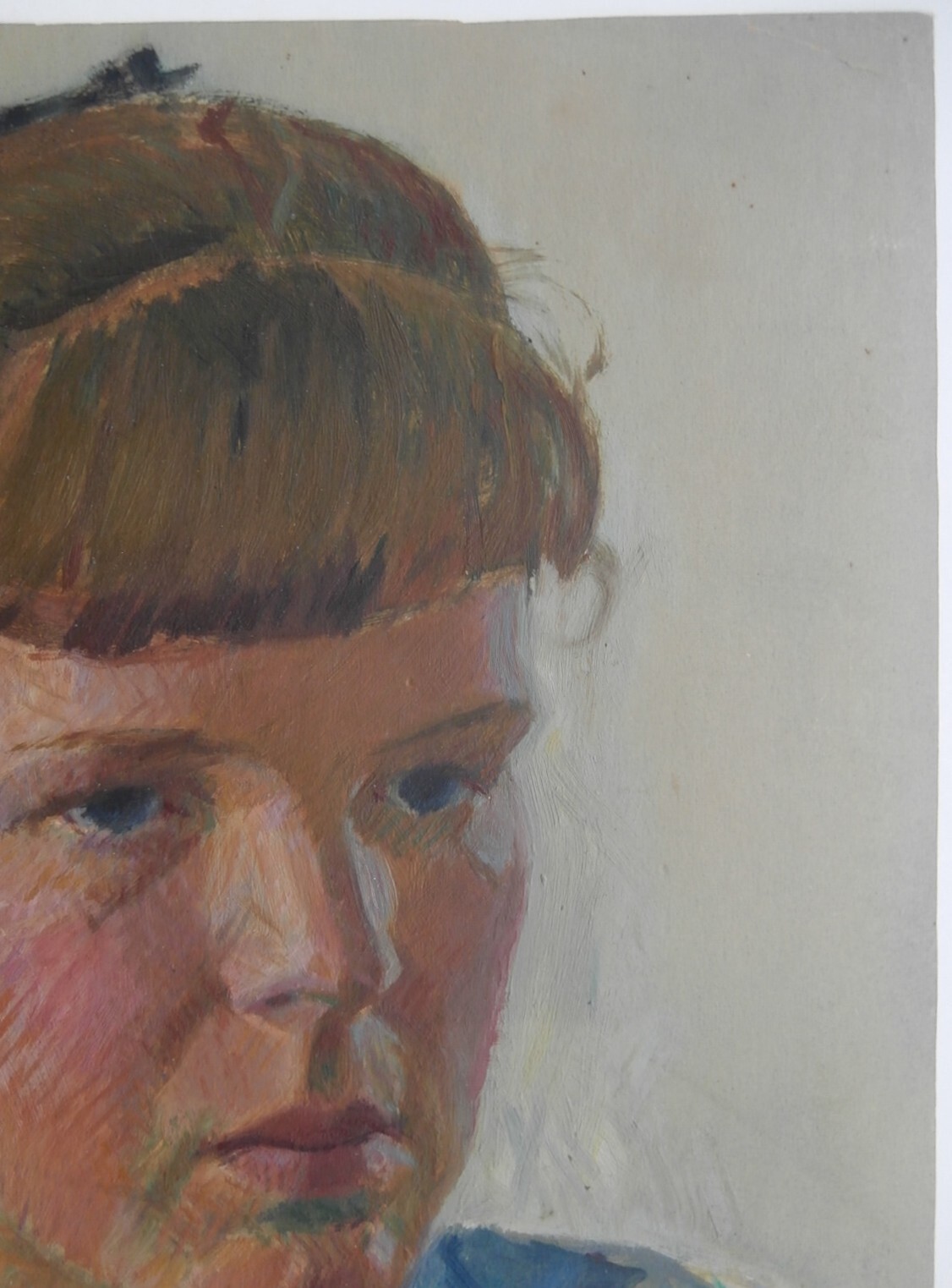 LISTED IMPRESSIONIST Artist CARL BJERRING 1947 Portrait Painting COUNTRY GIRL
