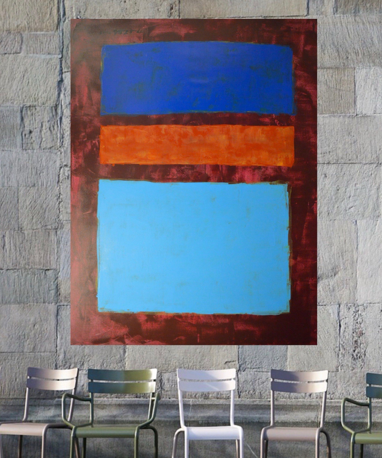 Mark Rothko Style Giant Professional Painting 84”X62” (7 Foot) Abstract Modern