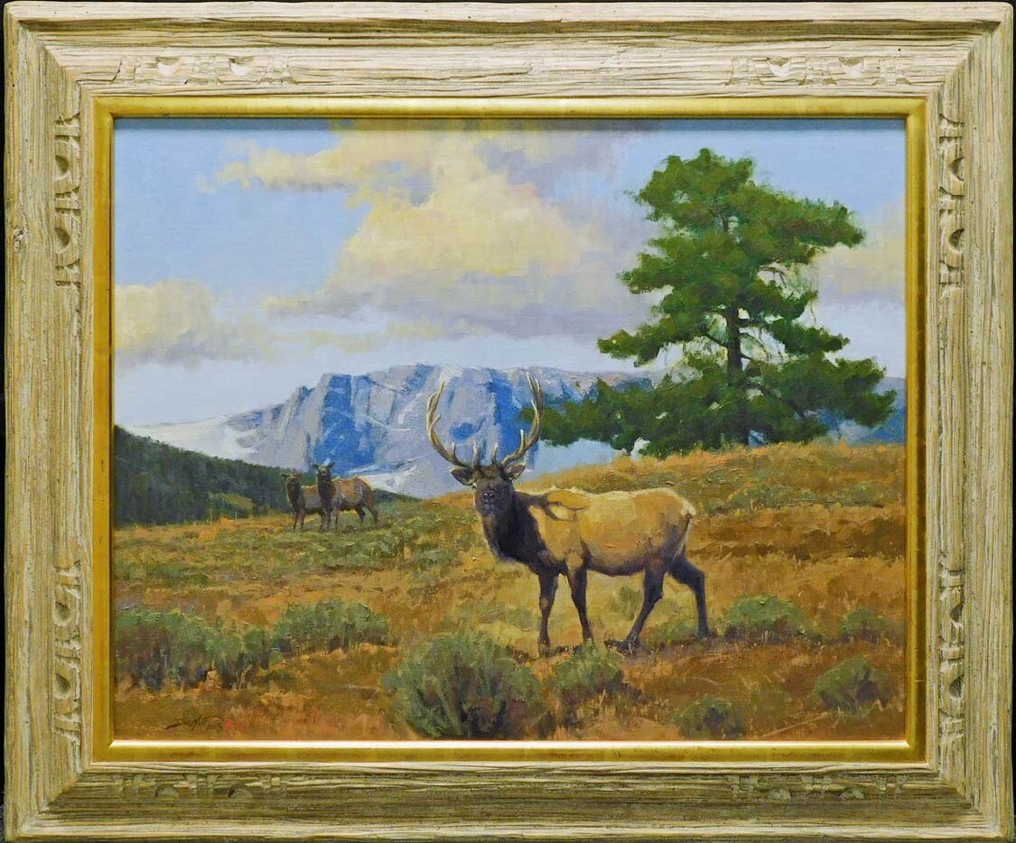 John Demott «On the Alert» Original Oil on Canvas Hand Signed framed