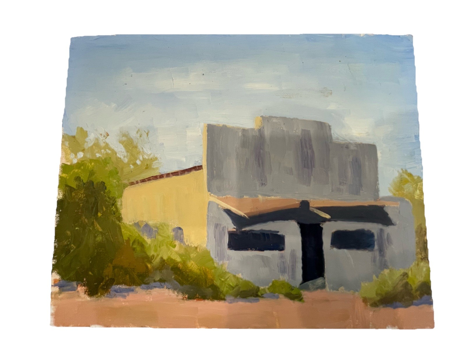 Original Oil Painting 8×10 Unframed On Canvas Foam board, Morning Sun Building